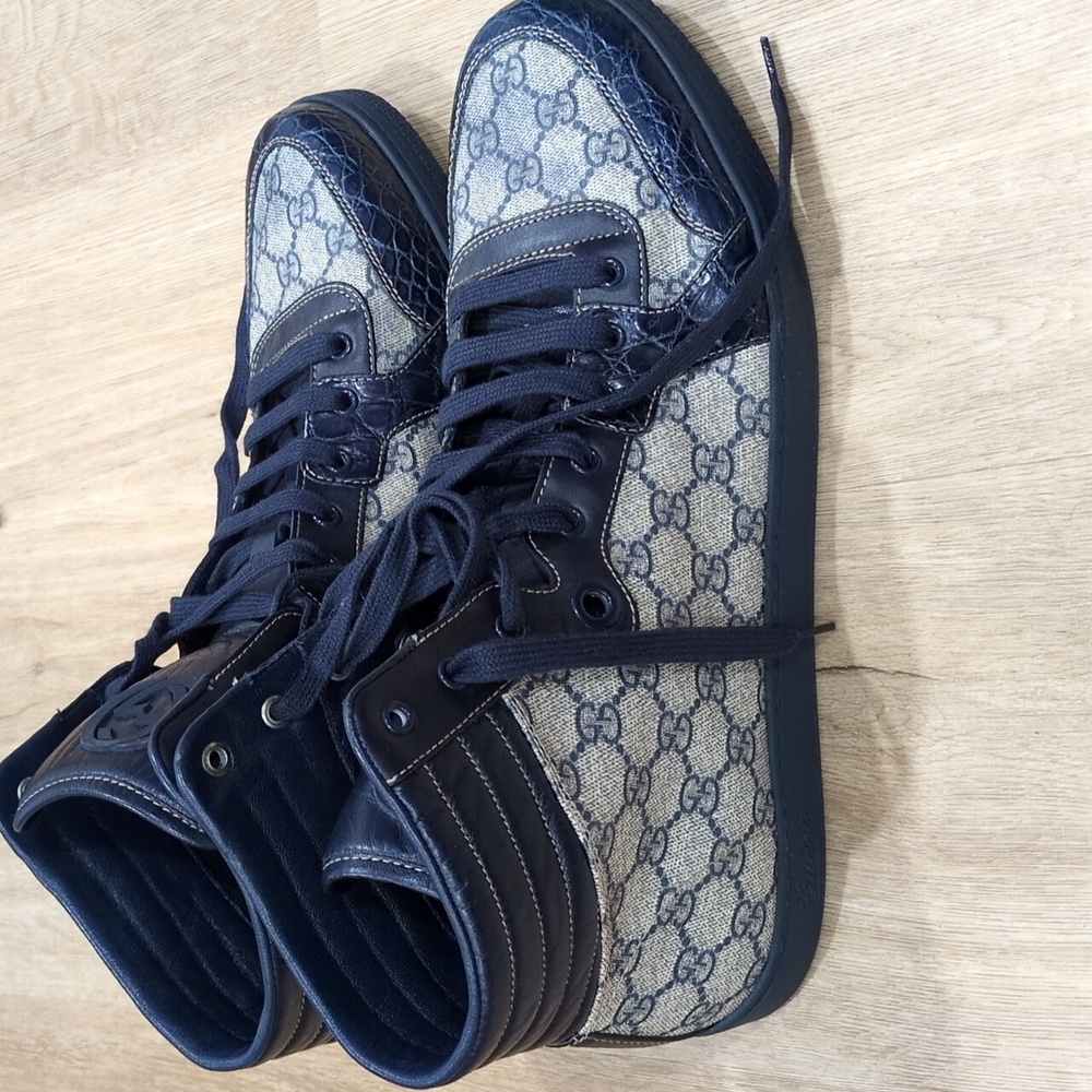 Gucci GG Supreme High 'Crocodile Trim' - Picture 2 of 8